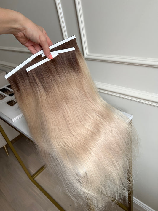 Włosy Naturalne Słowiańskie jasny Blond 97 g 55 cm biotaśma