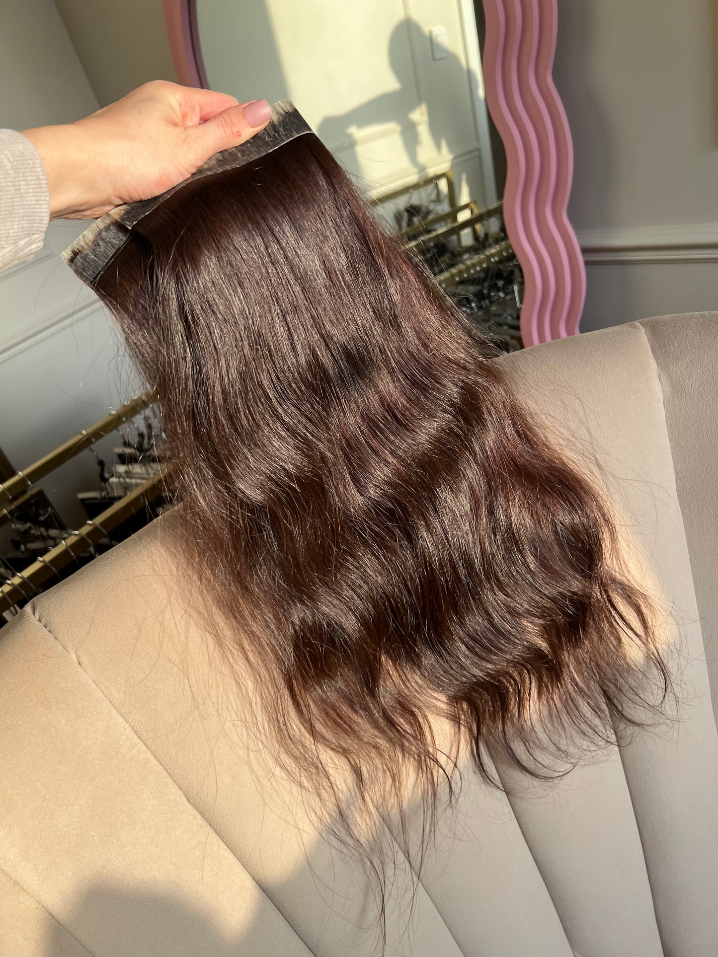 Włosy dziewicze naturalne falowane bio taśmy 71 g 50cm