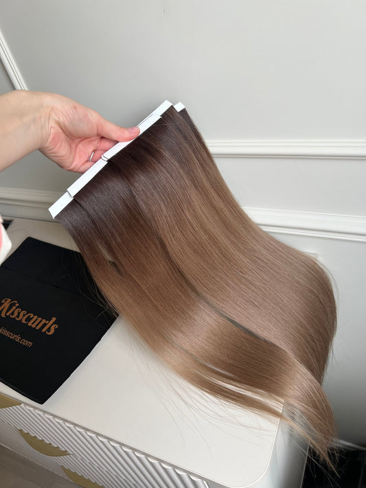 Włosy doczepiane naturalne słowiańskie bio taśmy - 55cm, 127g