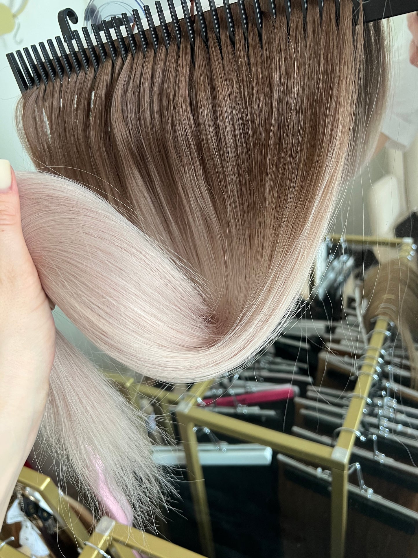 Biotaśmy włosy słowiańskie naturalne jedtnągłowę 87 g 60 cm zestaw 3 taśmy