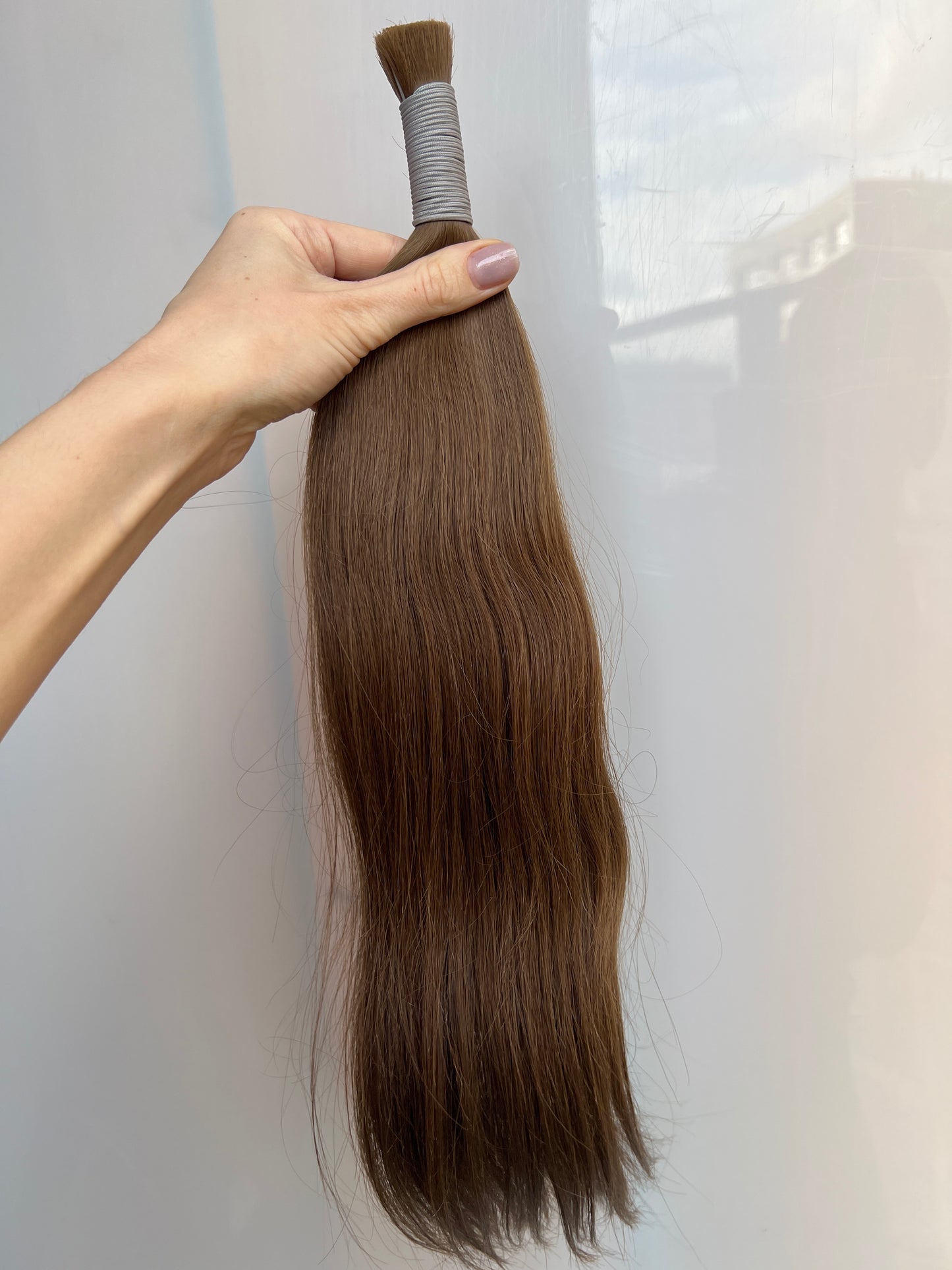 Raw Natural Slavic Hair in Ponytail Cut from One Head 100g 48cm Light Brown