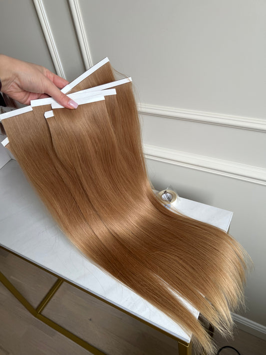 Włosy słowiańskie naturalne doczepiane na Bio taśmy zestaw pięć taśm 183 g 60 cm