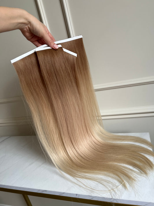 Włosy na taśmie Blond ombre doczepiane 63 cm 92g