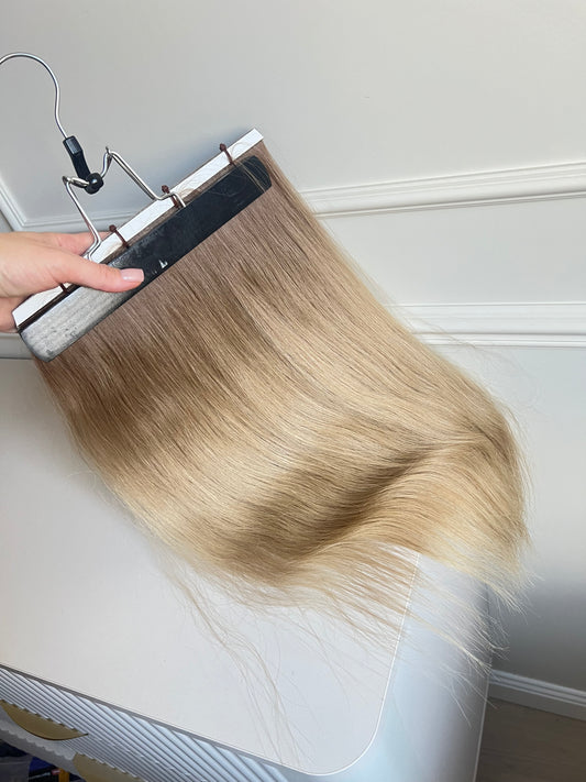 Włosy doczepiane słowiańskie biotaśmy 52 cm 75 g ombre ciemny Blond