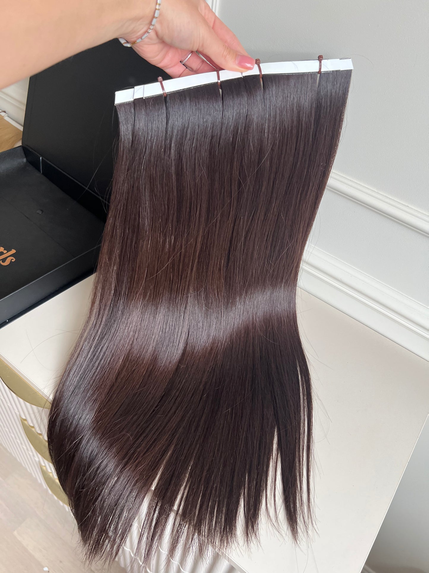 Włosy doczepiane słowiańskie bio taśmy 64 cm 204 g￼