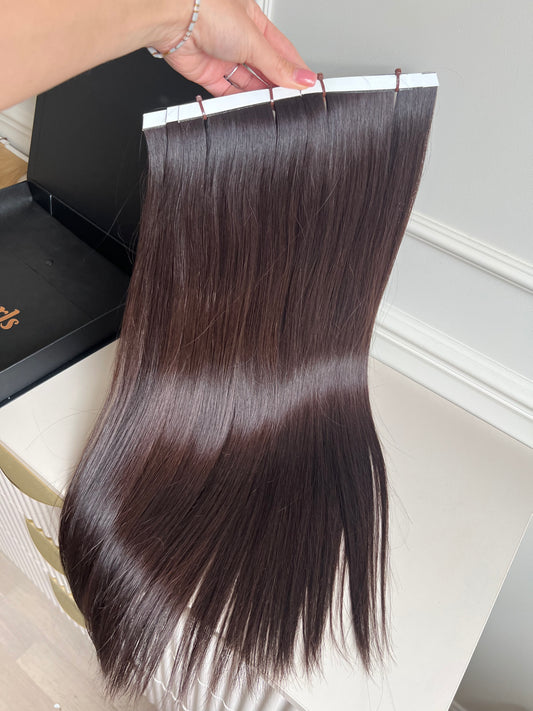 Włosy doczepiane słowiańskie bio taśmy 64 cm 204 g￼