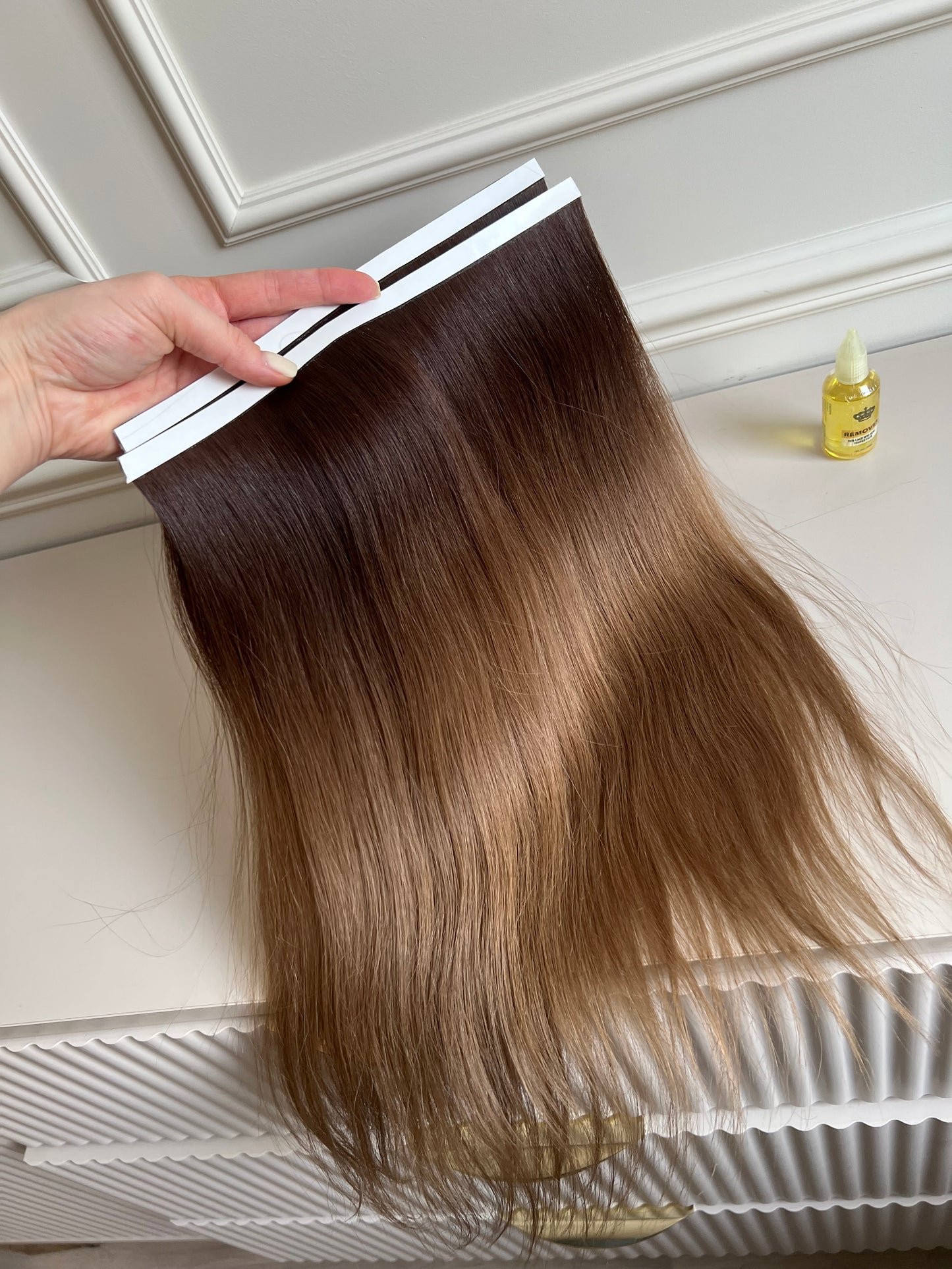 Włosy słowiańskie naturalne 76g 47cm ombre ciemny Blond