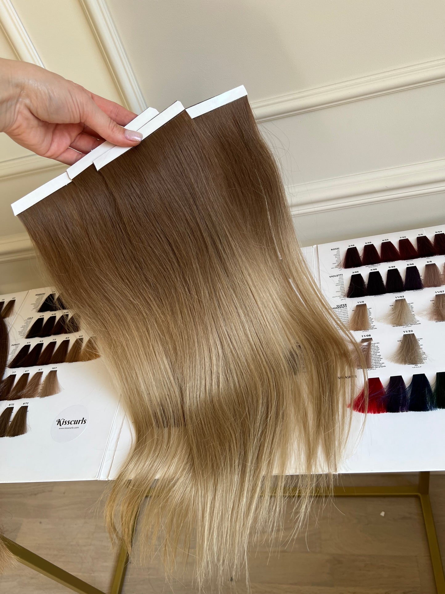Włosy naturalne doczepiane Blond ombre 46cm 66g bio tape