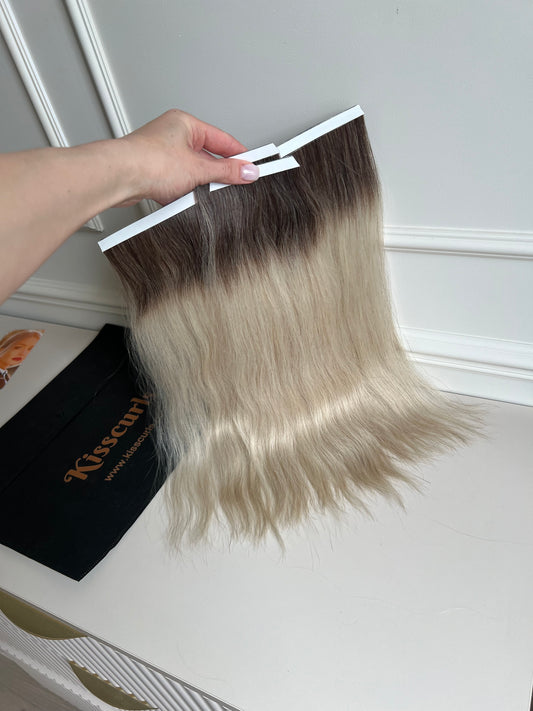 Włosy naturalne doczepiane biotaśmy 3 szt 54g 40cm ombre