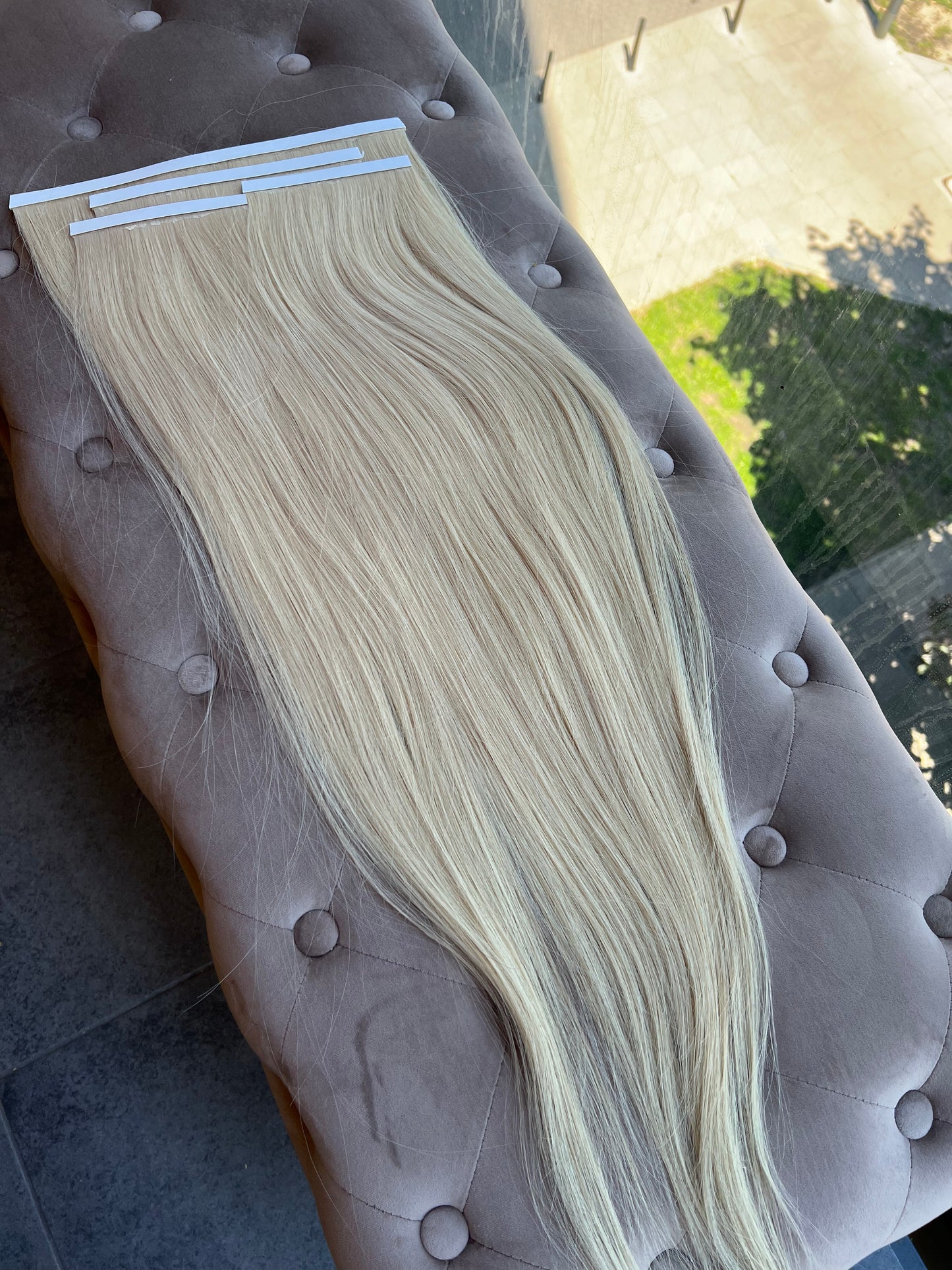 Jasny Blond włosy na taśmie bio tape 141g 72cm
