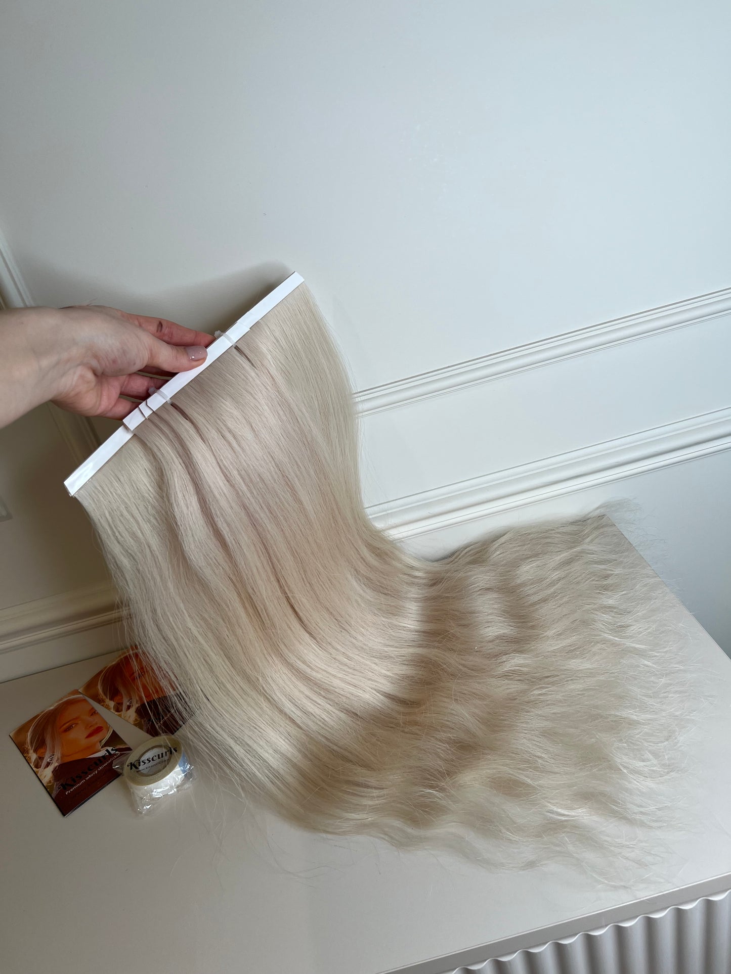 Włosy naturalne doczepiane słowiańskie holowany 98 g 55 cm 4 biotaśmy