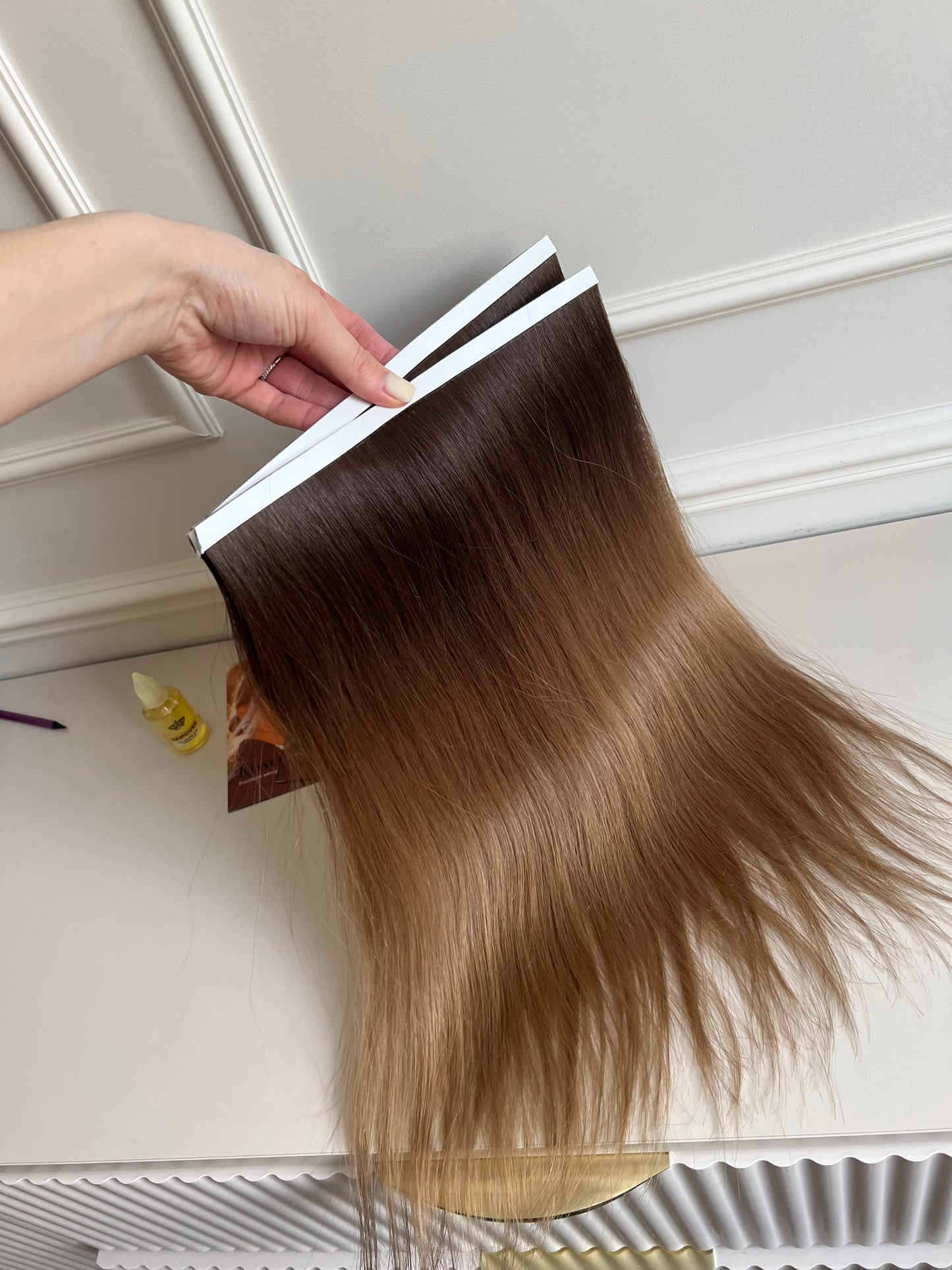 Włosy słowiańskie naturalne 76g 47cm ombre ciemny Blond