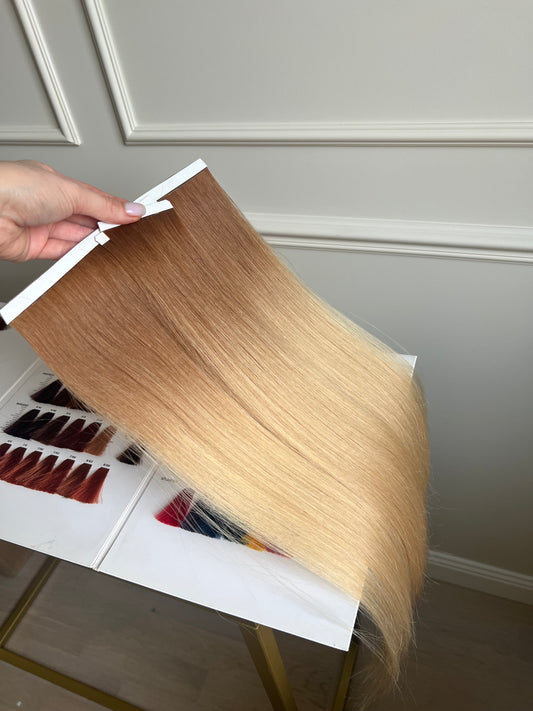 Włosy doczepiane ombre Blond ciepły 60 cm 86 g