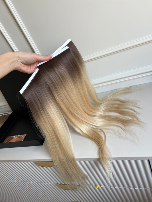 Włosy naturalne doczepiane słowiańskie ekstra fine 55 cm 90 g biotaśmy