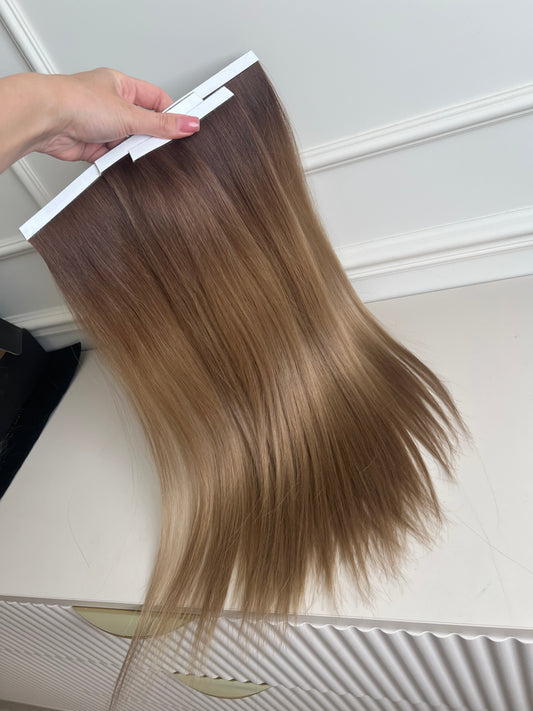 Włosy słowiańskie doczepiane 51 cm 109 g biotaśmy Ombre