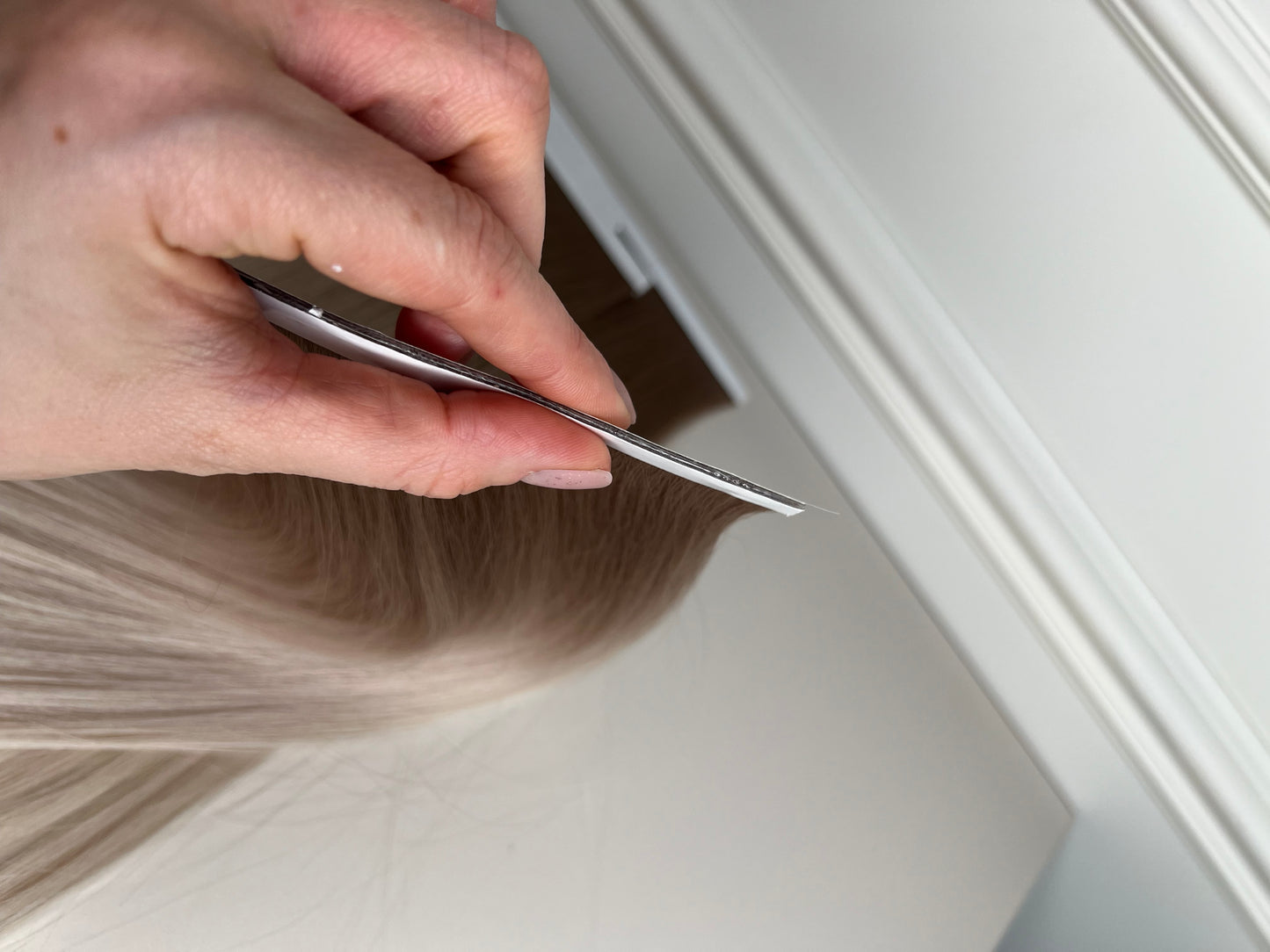 Doczepiane włosy naturalne Sowieckie ombre 53 cm 119 g biotape zestaw 4 taśmy