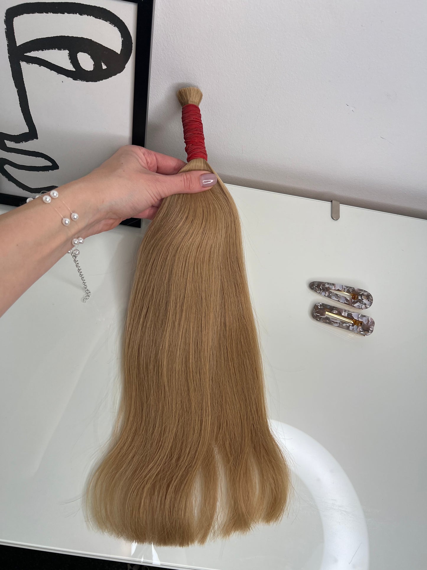 Natural Slavic Hair in Ponytail Cut from One Head 70g 43cm Dark Blonde