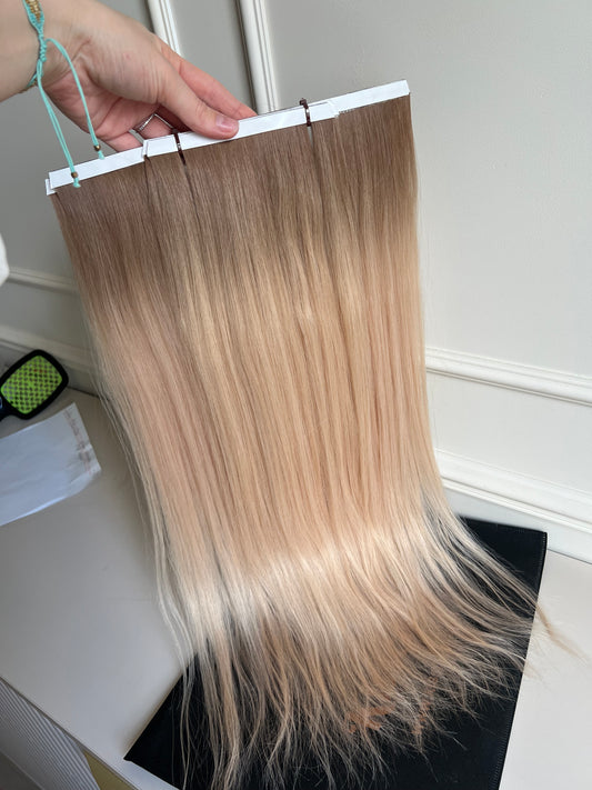 Włosy doczepiane naturalne słowiańskie 133 g 59 cm - Biotaśmy 4szt