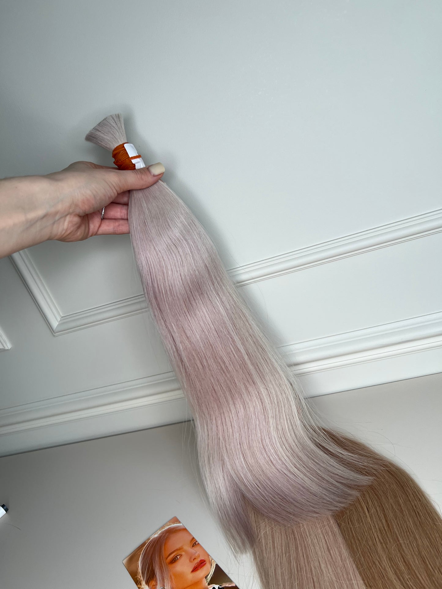 Włosy naturalne Platynowy chłodny Blond 93g 50cm lux