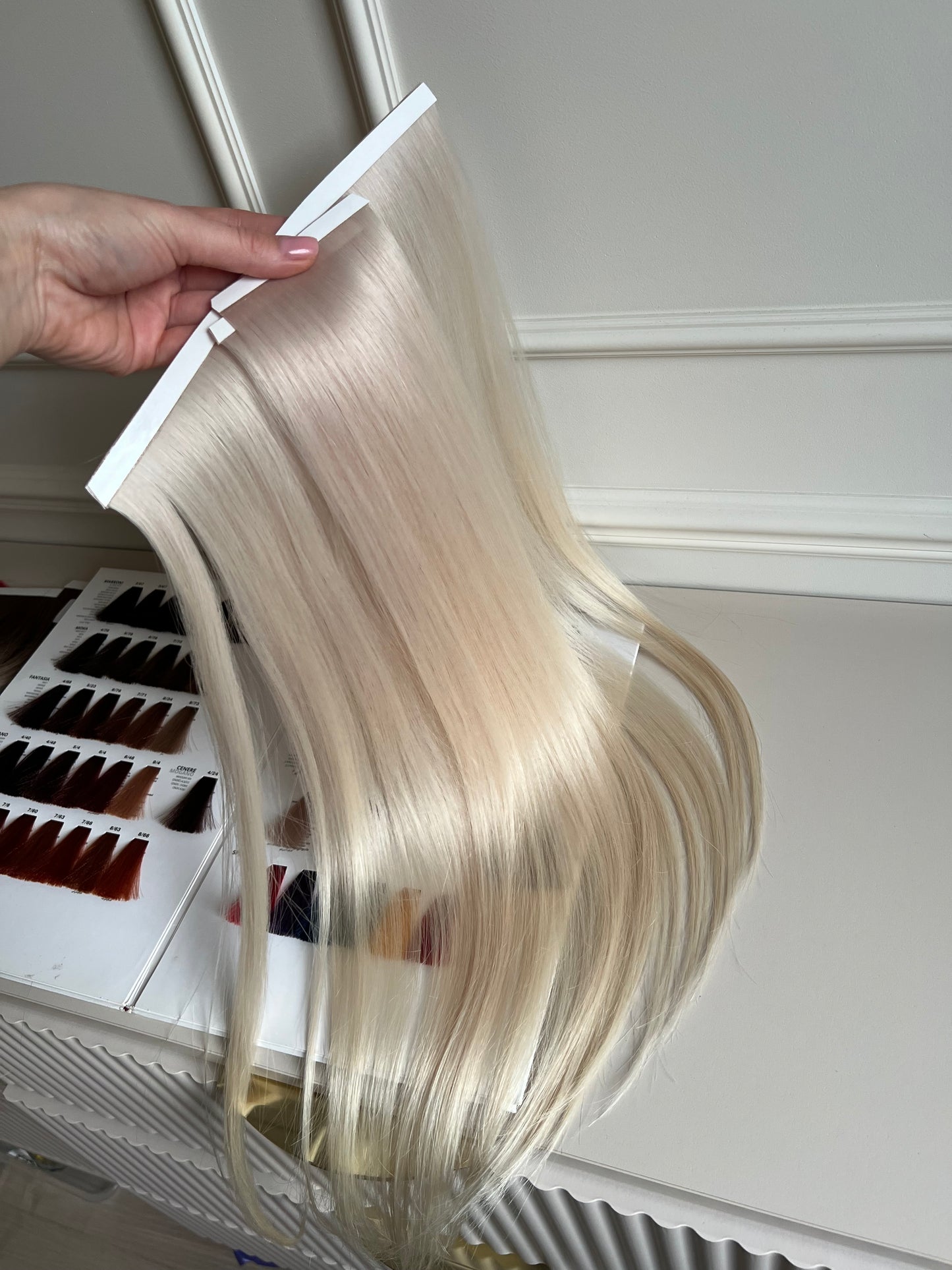 Naturalne słowiańskie włosy Blond 79 g 58 cm 3 Bio taśmy