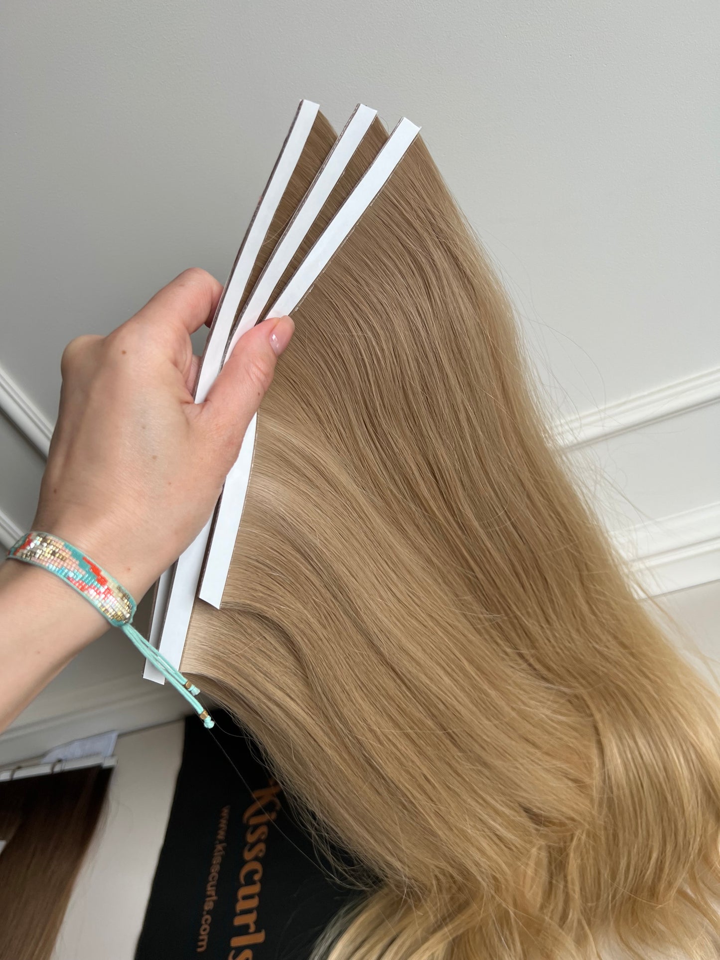 Włosy naturalne doczepiane słowiańskie na bio taśmach 65 cm 177 g