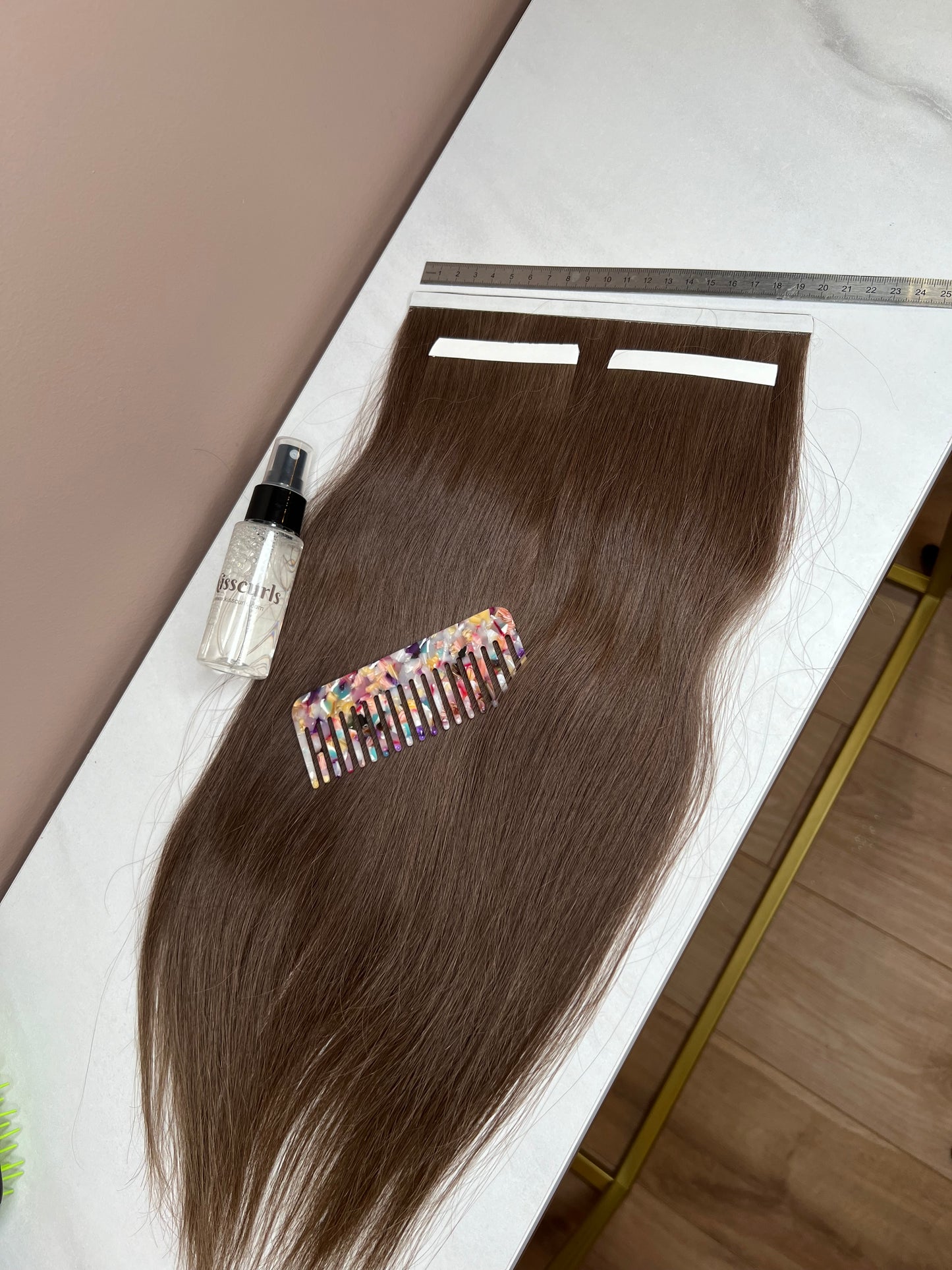 Doczepiane włosy Włosy na  taśmie szerokiej Naturalne - Średni brąz  56g 42cm