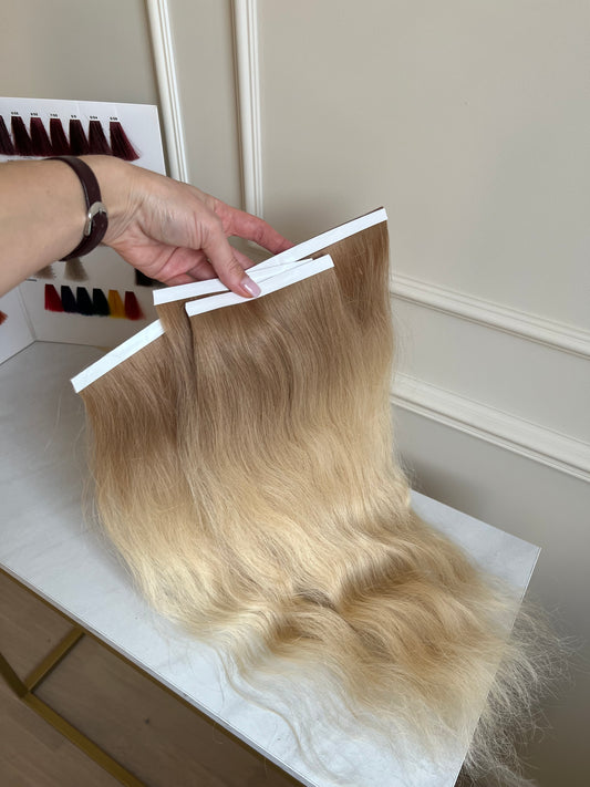 Włosy naturalne doczepiane Blond ombre 49 cm 93 g biotaśmy