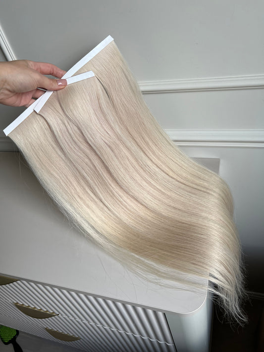 ￼ Włosy doczepiane naturalne słowiańskie 65 cm 110 g Bio taśmy