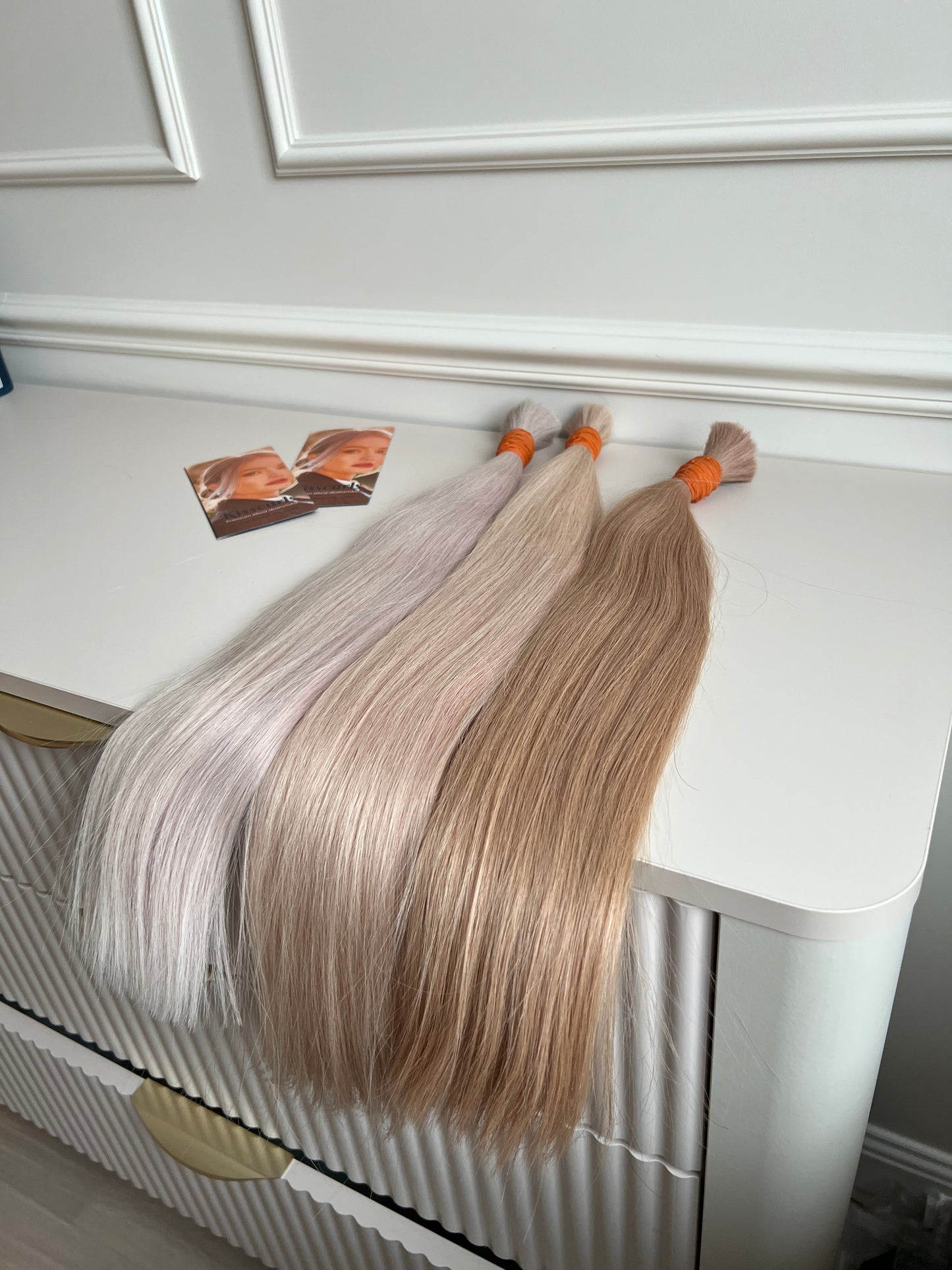 Włosy naturalne Platynowy chłodny Blond 93g 50cm lux