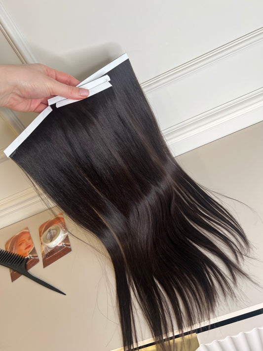Włosy Doczepiane dziewicze Nie farbowane Bio taśmy zestaw 76 g 50 cm- 3 szt