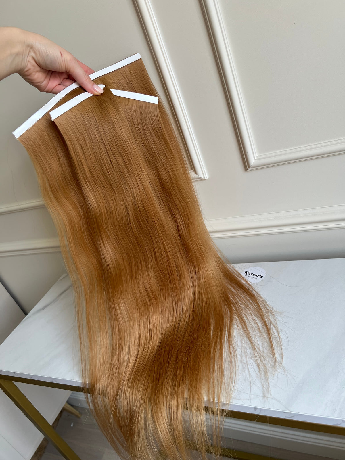 Włosy Rude doczepiane na Bio taśmy zestaw 112 g 70 cm