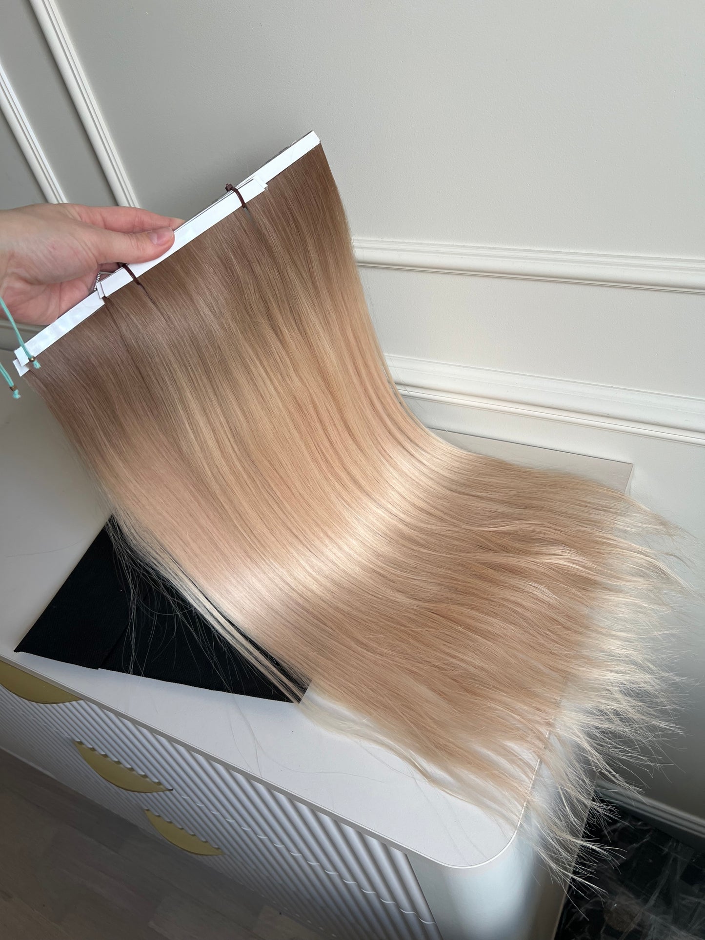 Włosy doczepiane naturalne słowiańskie 133 g 59 cm - Biotaśmy 4szt