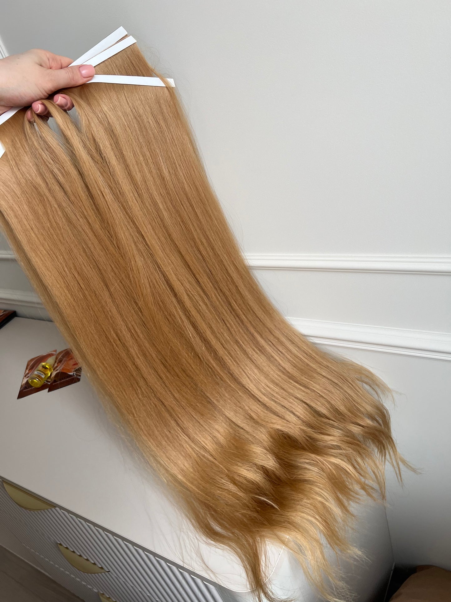 Włosy naturalne słowiańskie doczepiane biotaśma 206 g 70 cm ciemny Blond