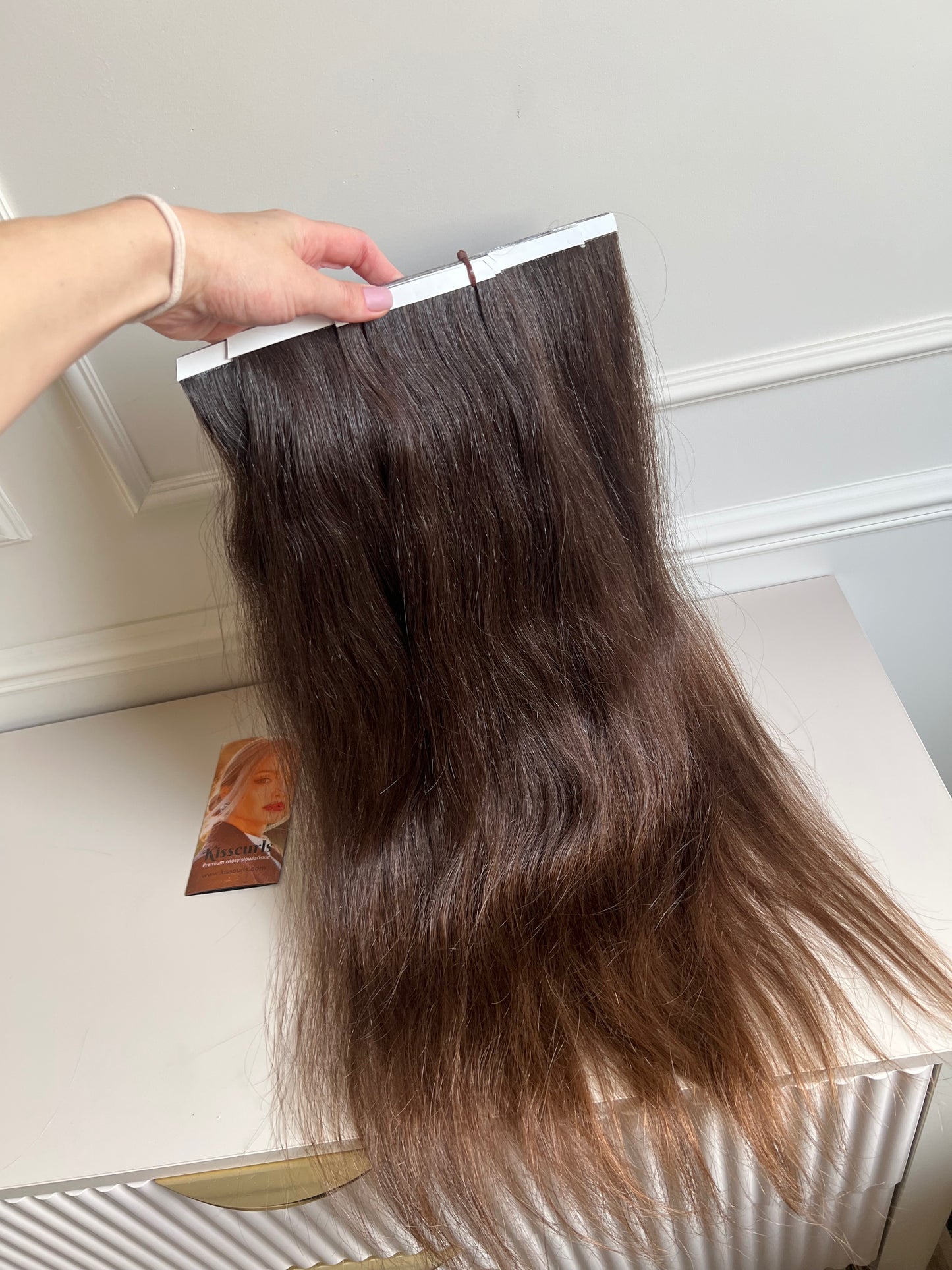 Włosy naturalnie doczepiane dziewicze nie farbowane 110 g 63 cm - bio taśmy 4szt