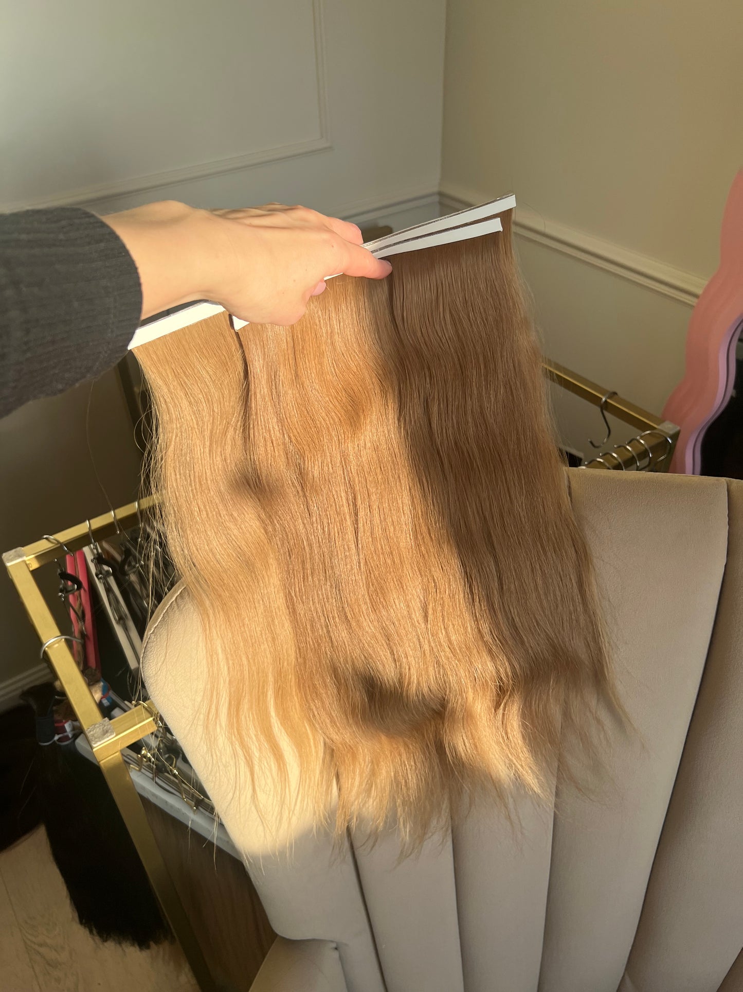 Włosy falowane doczepiane naturalne słowiańskie 86 g 45 cm