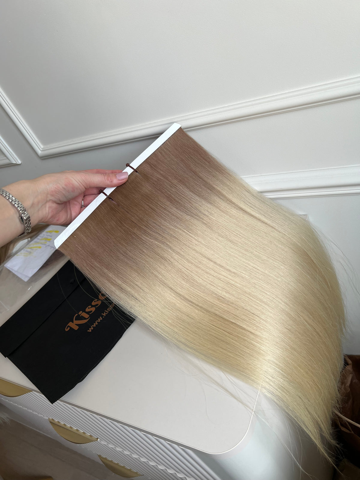 Włosy naturalne słowiańskie jedną głowę 108 g 54cm - biotaśmy
