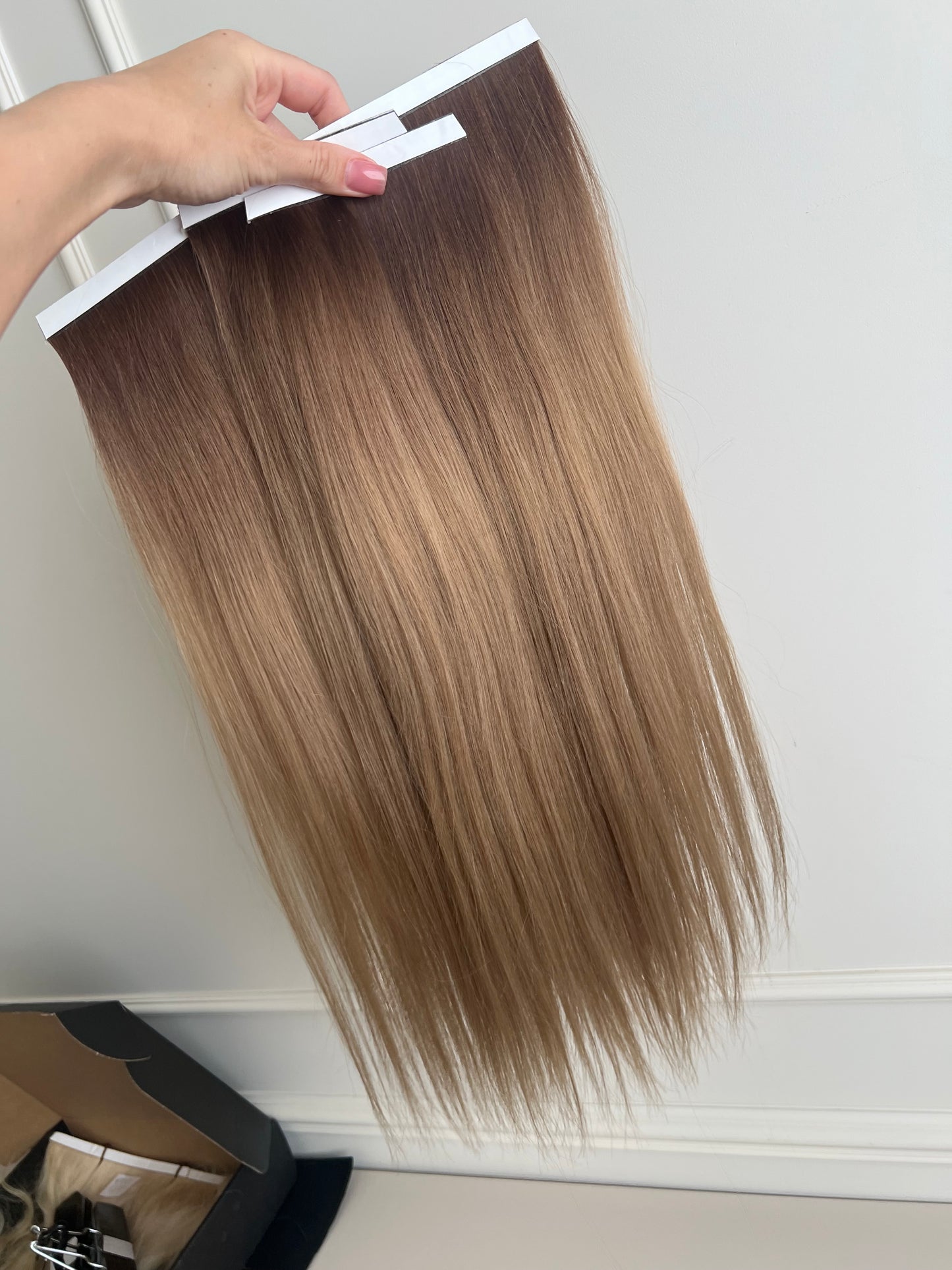 Włosy słowiańskie doczepiane 51 cm 109 g biotaśmy Ombre