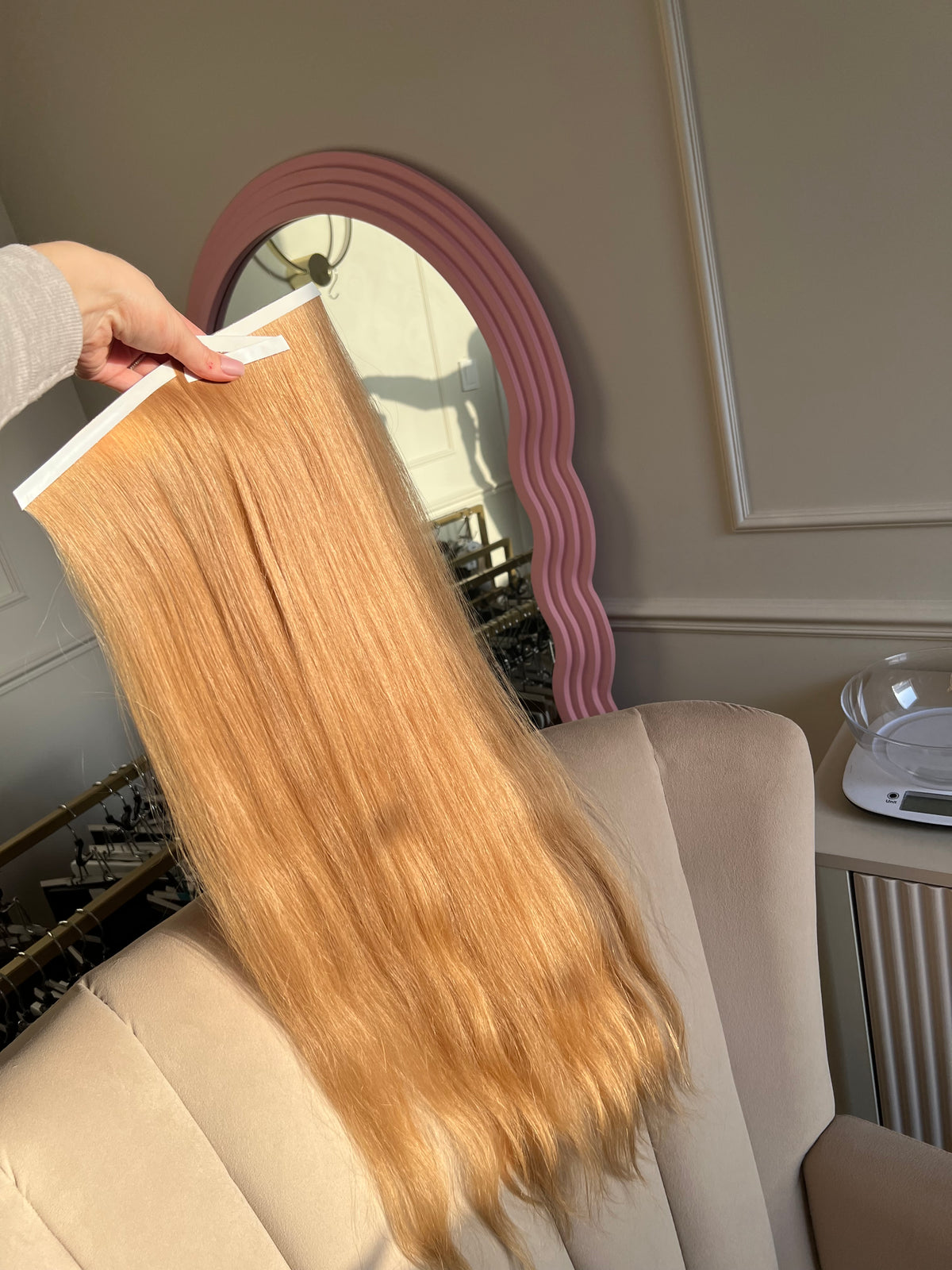 Włosy słowiańskie naturalne Słoneczny Blond Bio Taśmy 101 g 70 cm