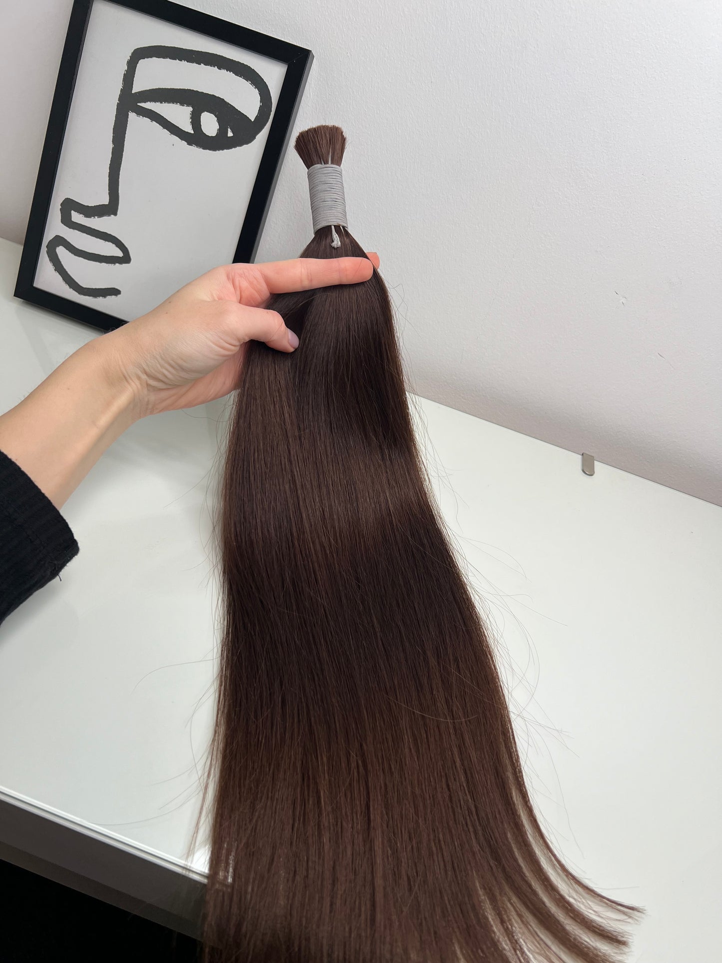 Raw Natural Slavic Hair Cut from One Head 95g 55cm Color Brown