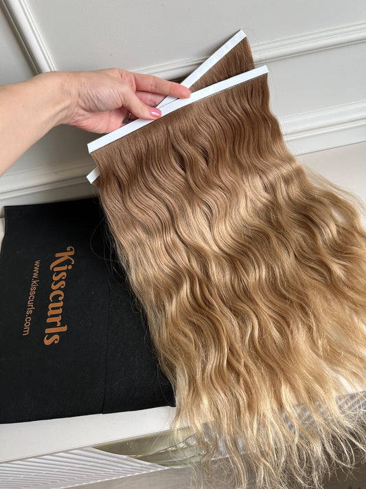 Włosy doczepiane słowiańskie 111 g 54 cm Ciemny Blond ombre