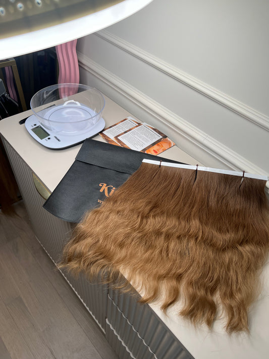 Włosy naturalne słowiańskie doczepiane falowane 37cm 75g