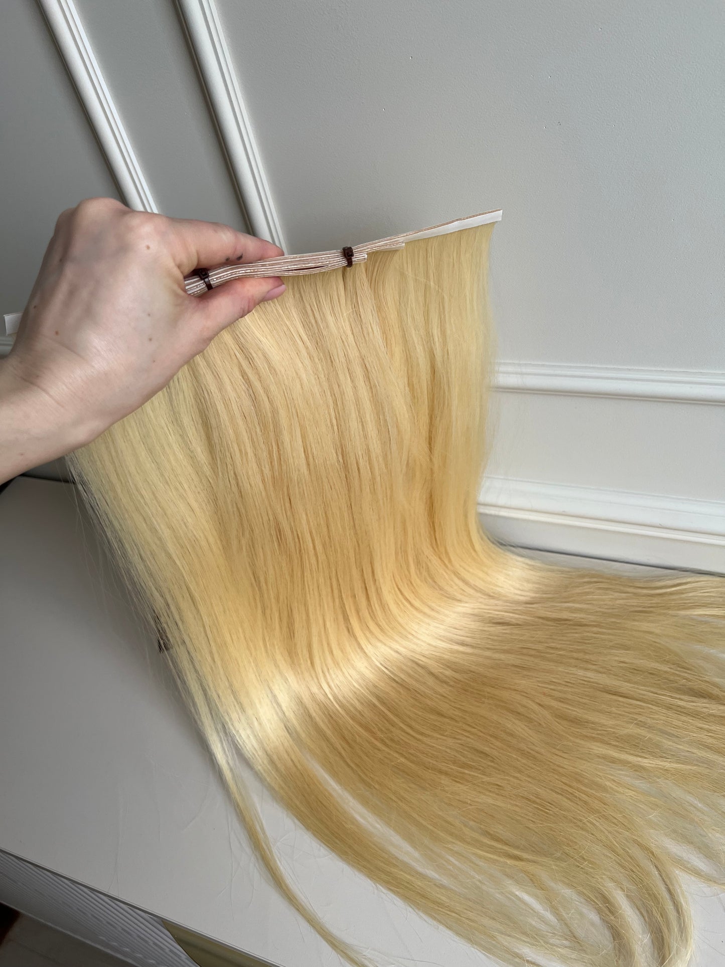 Włosy naturalne słowiańskie Bio taśmy 138 g 70 cm ciepły Blond