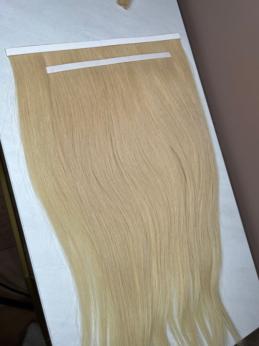 Jasny blond doczepiane włosy naturalne BIOTAŚMY 63g 46cm