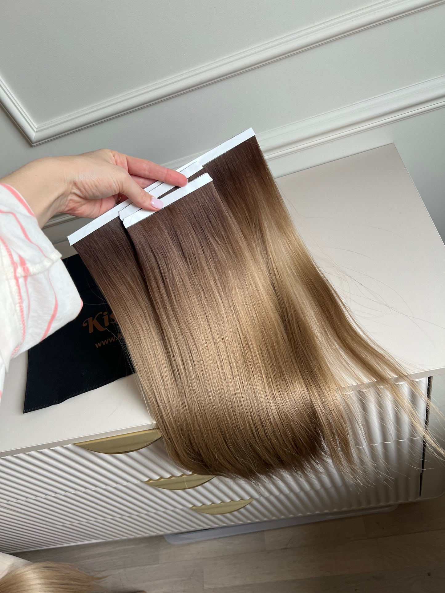 Włosy naturalne doczepiane Biotaśmy słowiańskie ombre 50 cm 107 g