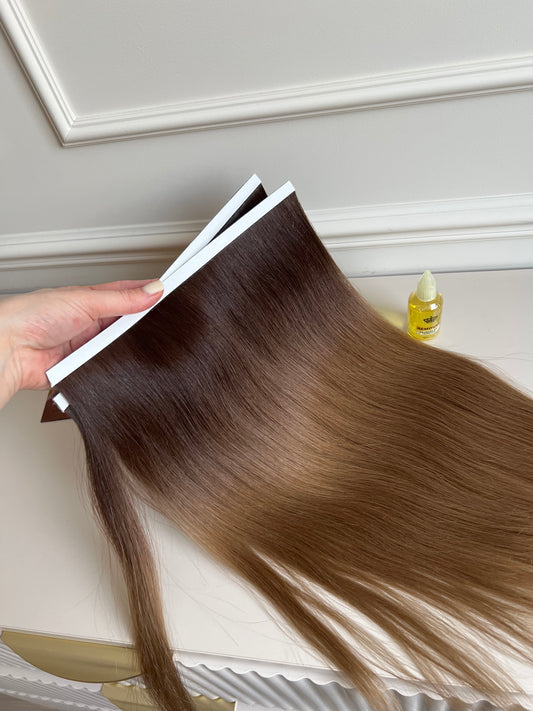 Włosy słowiańskie naturalne 76g 47cm ombre ciemny Blond