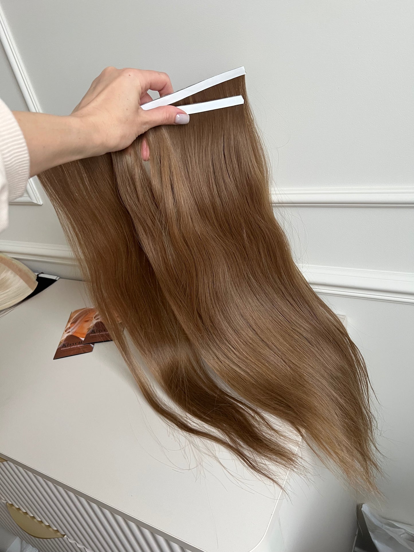 Włosy naturalne doczepiane słowiańskie 90g 56cm jasny Brąz biotaśmy