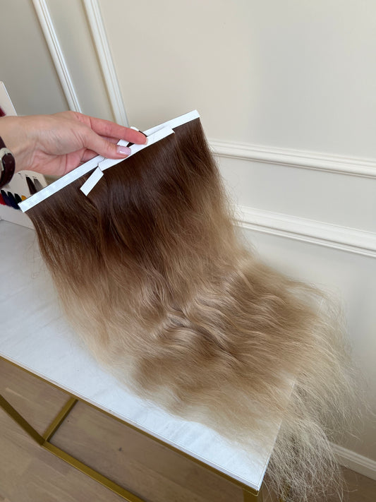 Włosy naturalne Słowiańskie falowane doczepiane metoda Bio taśmy 55 cm 81 g falowane