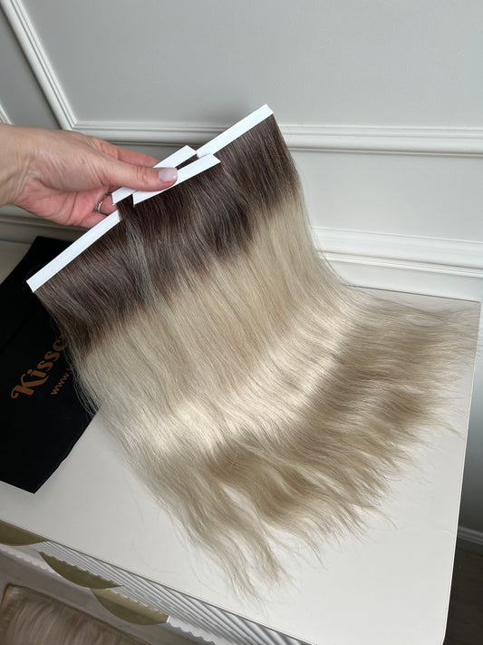 Włosy naturalne doczepiane biotaśmy 3 szt 54g 40cm ombre