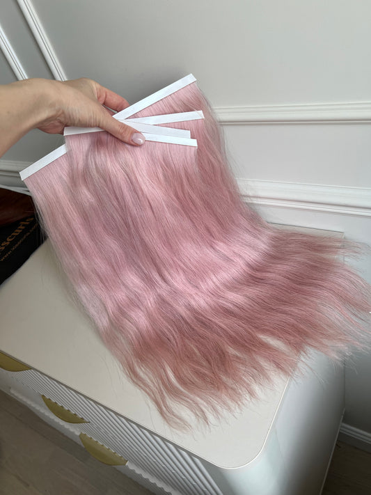 Włosy doczepiane 100 g 45 cm Biotaśmy Różowy