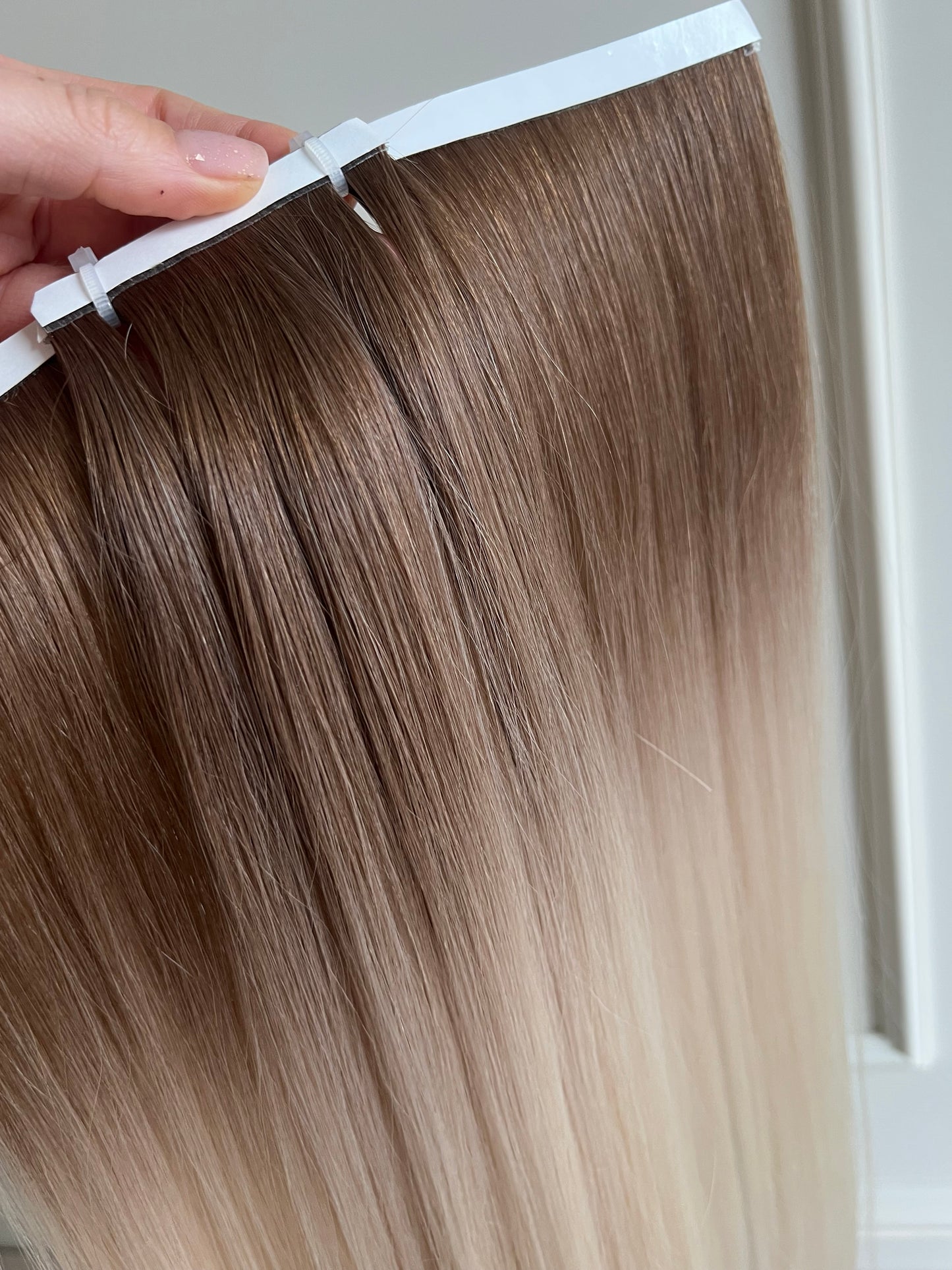 Doczepiane włosy Blond ombre biotaśmy Zestaw 3 sztuki 89g 62cm